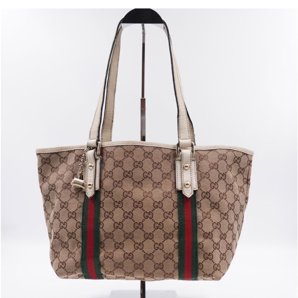 Authentic Gucci Sherry line Small tote with horsebit Interior with GUCCI